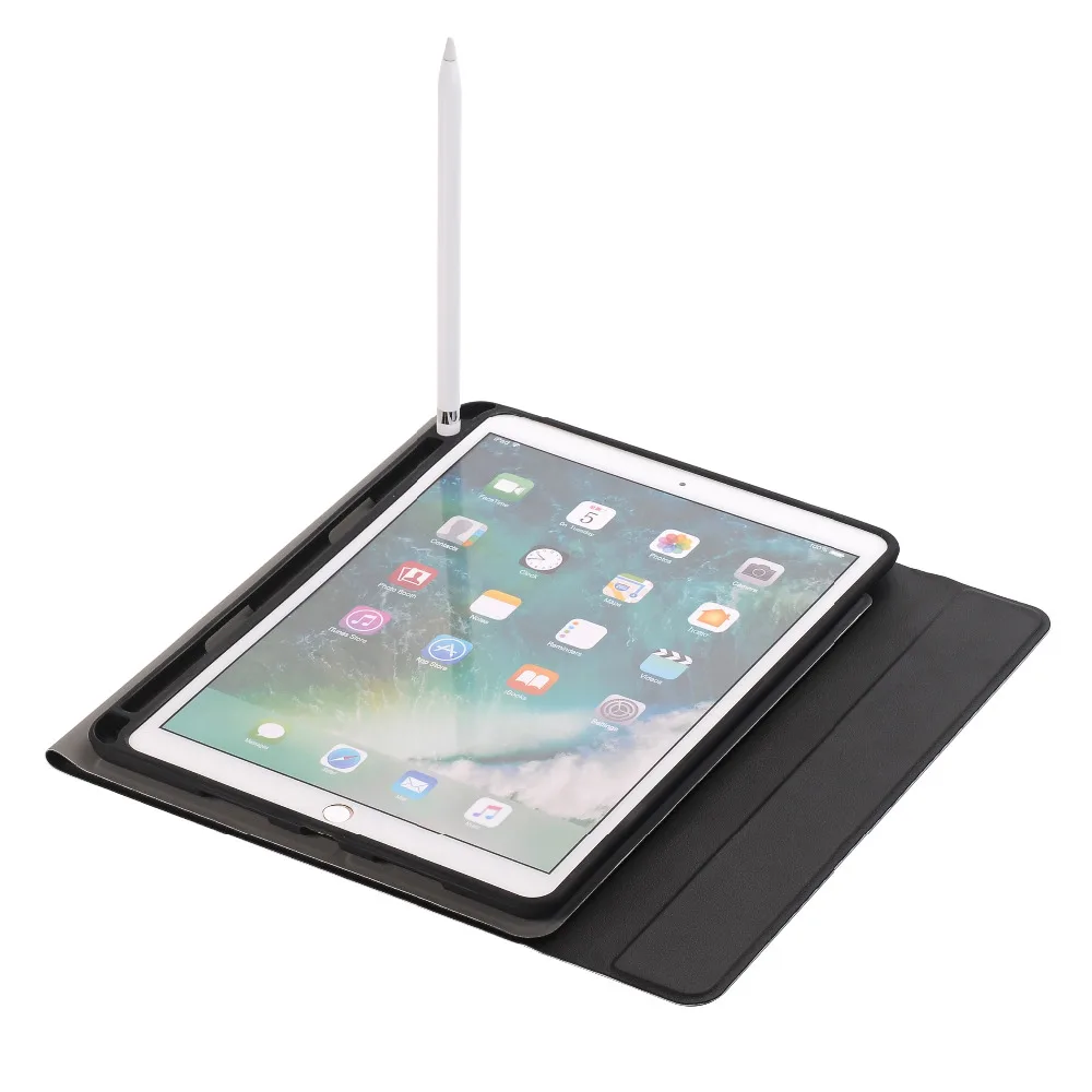 Чехол с клавиатурой для iPad 10,2 7th Gen 10," с держателем для карандашей, смарт-подставка, Авто Режим сна/пробуждения, испанская русская английская клавиатура