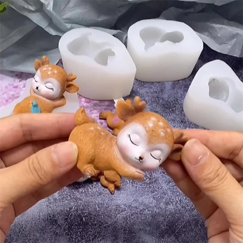 

Sika Deer Shaped Silicone Mold Cake Decorating Chocolate Cake 3d Shape Plaster Tools Fawn Food Grade Molds Moldes De Silicona