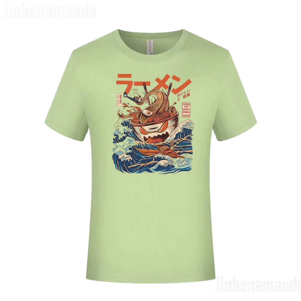 

Men Clothing T Shirts Crew Neck Funny Ramen Printing T-Shirt Short Sleeve Cotton Plus Size Tee Top Man Harajuku Tshirts Male