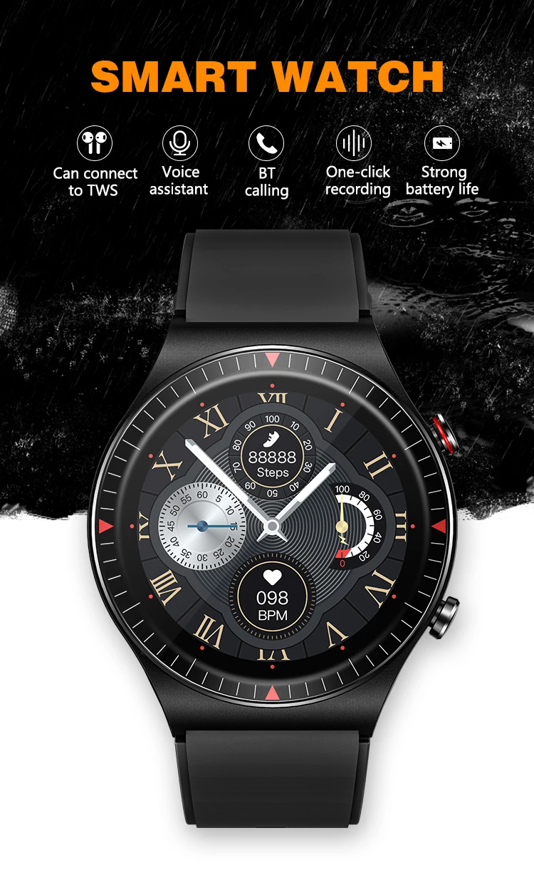 

2021 New T7 Bluetooth Call Smartwatch 4G ROM Men Recording Bluetooth Music Fitness Tracker IP67 Waterproof Smartwatch for Huawei