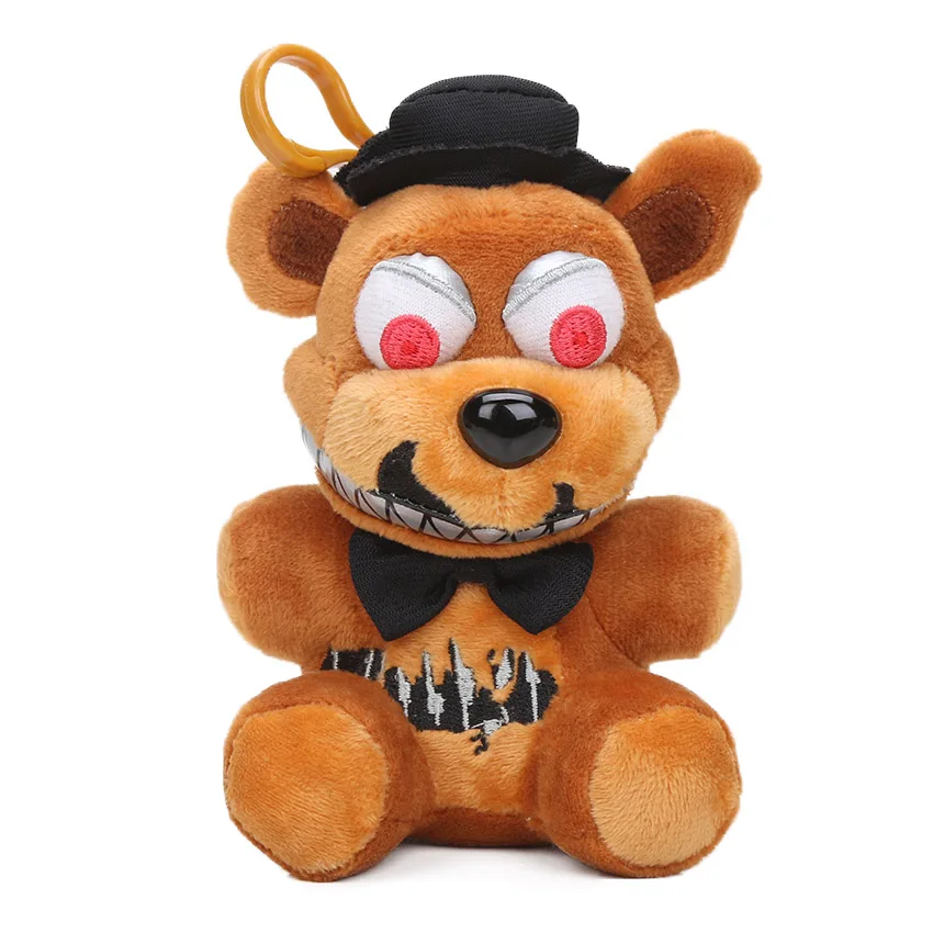 night mare bear 15 см FNAF игрушки Five Nights At Freddy's 4 плюшевая подвеска Mangle Foxy Chica Bonnie Золотой кошмар Фредди Fazbear брелок игрушка - Цвет: night mare bear