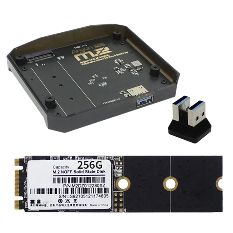 

For Argon One M.2 Case Expansion Board USB 3.0 to M.2 Sata Adapter with 256GB SSD for Raspberry Pi 4B Base
