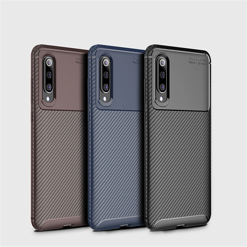 Phone Case For Xiaomi Mi 10 9 Max Cover Luxury Carbon Fiber Bumper Silicone Back for 10Pro 9Pro|Бамперы| |