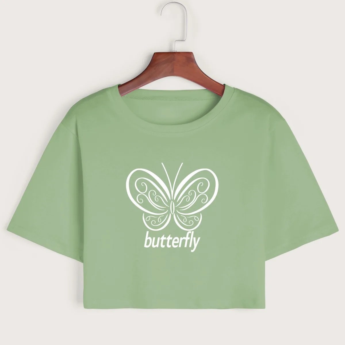 

Футболка женская хлопковая с графическим принтом, свободная Укороченная рубашка с коротким рукавом, топ с круглым вырезом в стиле Харадзюк...