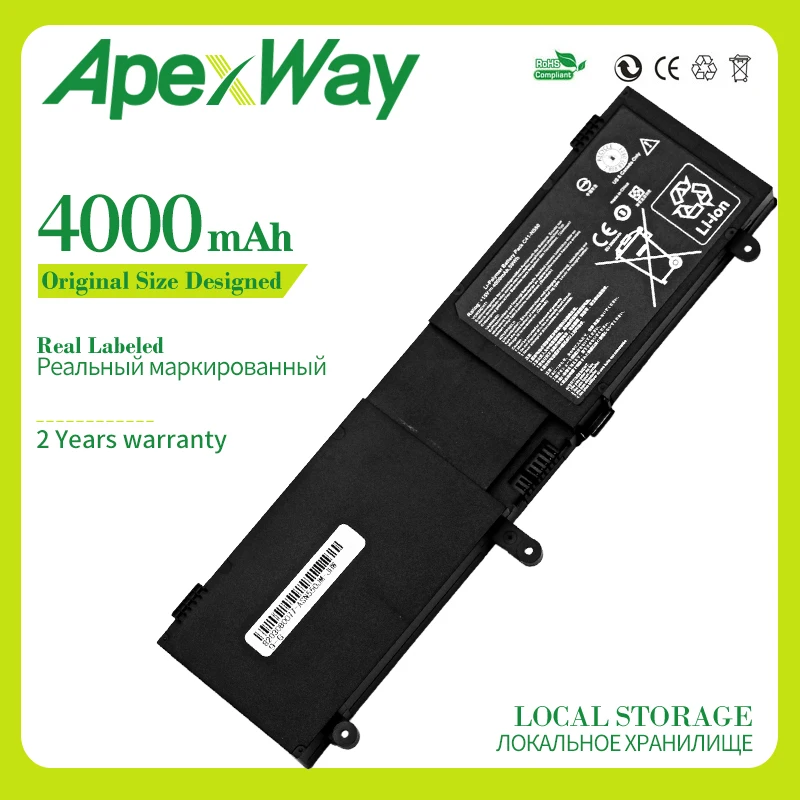 Аккумулятор Apexway для ноутбука Asus N550 N550J N550JA N550JV N550JK N550X47JV C41 Q550L Q550LF G550 G550J