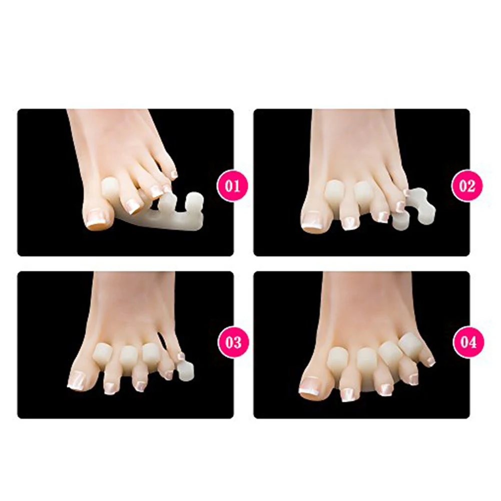 

Gel Toe Spacers Splitter Straightener Splints Toe Separators Corrector Cushion Pad Finger Toe Separator Gel Pads Foot Care Tools