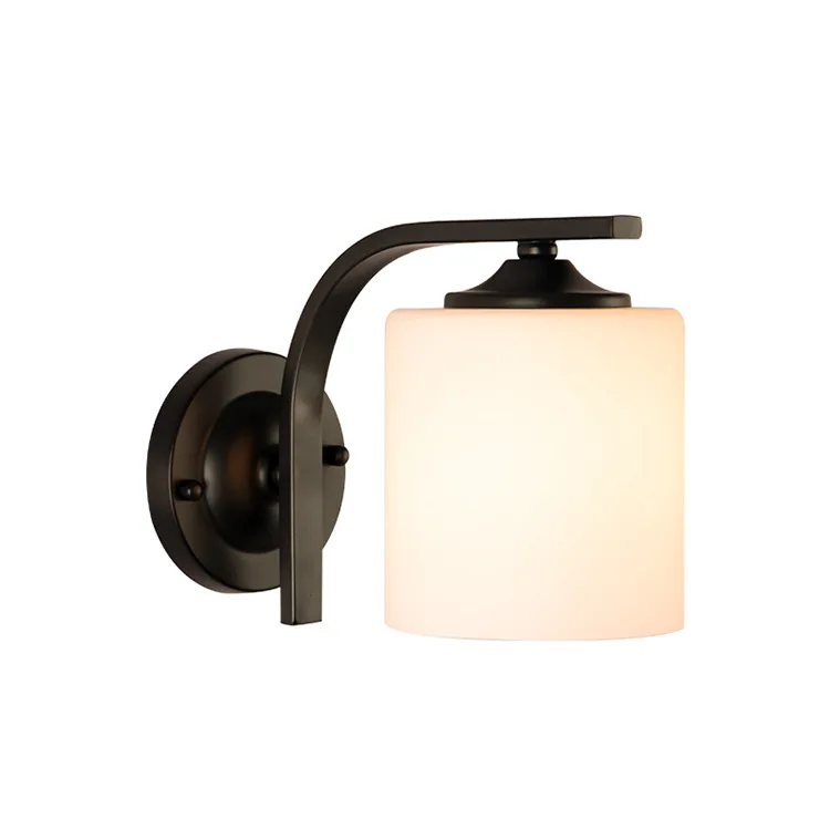 

LED Wall Lamp Frosted Glass Ball wrought iron metal Bronze globe lights fixture door corridor foyer aisel stair room decor