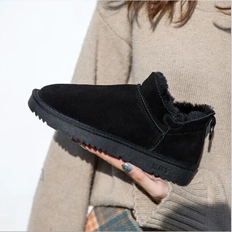 2021 Snow Boots Women's New Winter Wild Korean Short Tube Flat Bottom Bread Shoes Students Plus Velvet Cotton | Обувь