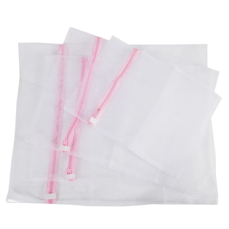 

Large Net Washing Bag, Set of 4 Durable Coarse Mesh Laundry Bag with Zip Closure for Clothes, Delicates