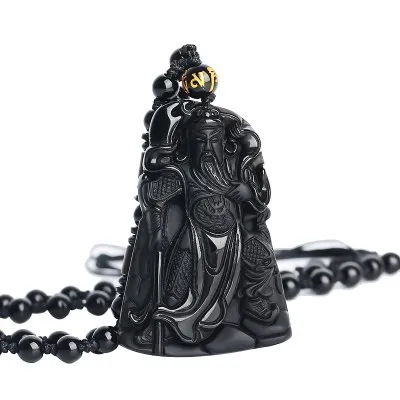 Модный обсидиановый кулон Гуань Гонг с дагао Юй нефритовый ожерелье + подарок на