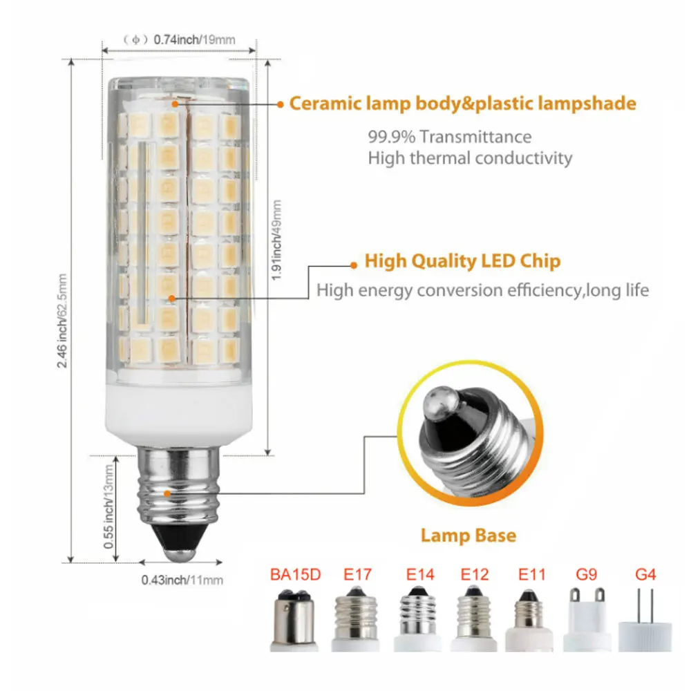 

Лампа-кукуруза BA15D G4 G9 E11 E12 E14 E17, 220 В, 110 светодиодов, 102 светодиодов, сменные галогенные лампы для украшения домашней люстры