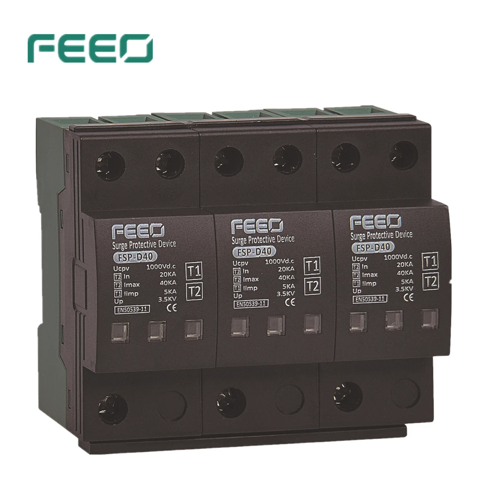 

FEEO 3P 1000V DC SPD Type 1+2 DC Surge Protective Device 7KA Arrester Device