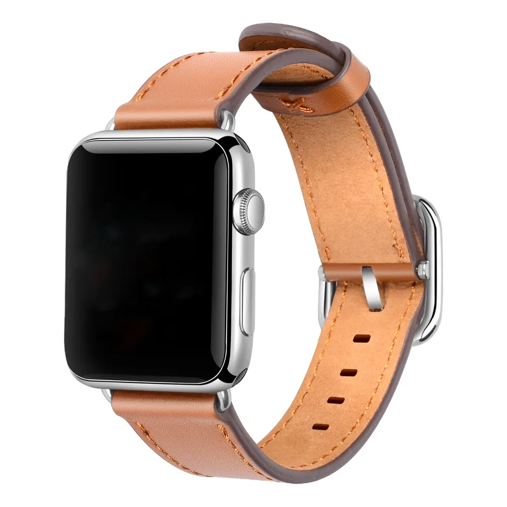 Ремешок из натуральной кожи для Apple Watch Series 5/4/3/2/1 браслет iwatch series 6 5 SE 38 мм 42 40 44