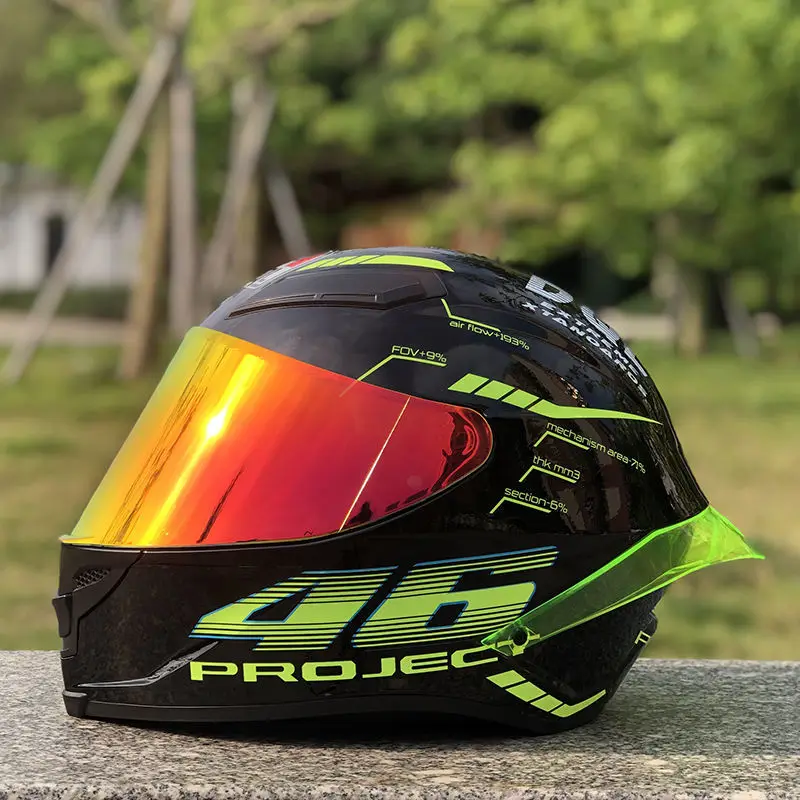 Motorcycle helmet racing helmet all season rearview mirror with 46 long tail helmet helmet motorcycle xxl motocross helmet