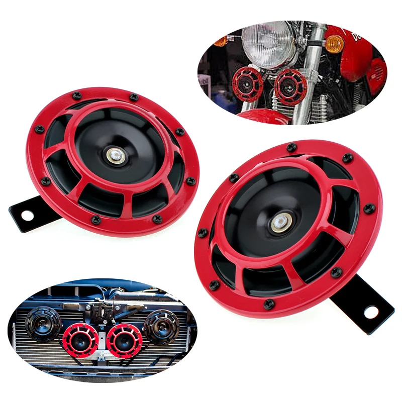 2 шт. Красный 12В Супер громкий решетка крепление труба компактный электрический