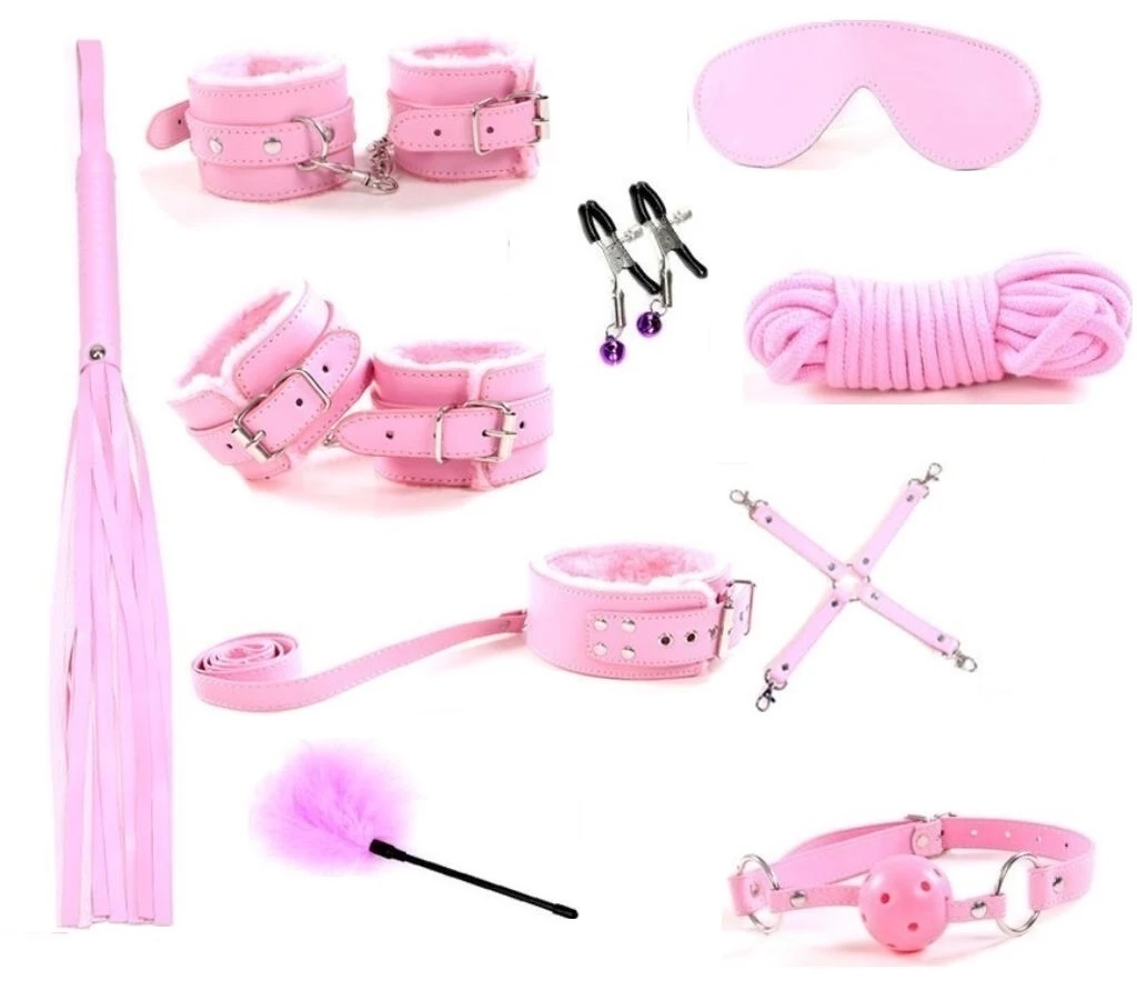 11 шт. повязка на голову с ушками секс наручники БДСМ бондаж набор зажимы для