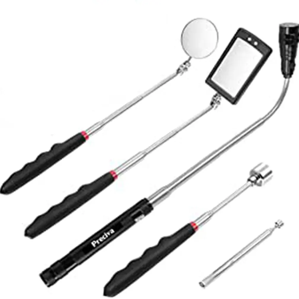 

5Pcs/Set Car Repair Mini Real Stick Neodymium Imanes LED Pick Up Tool Telescopic Magnetic Magnet Tool Car bottom inspection kits