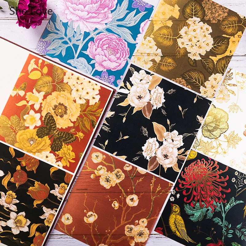 Chzimade 8 шт./лот японский цветочный фон Бархатная Бумага для рукоделия журнал
