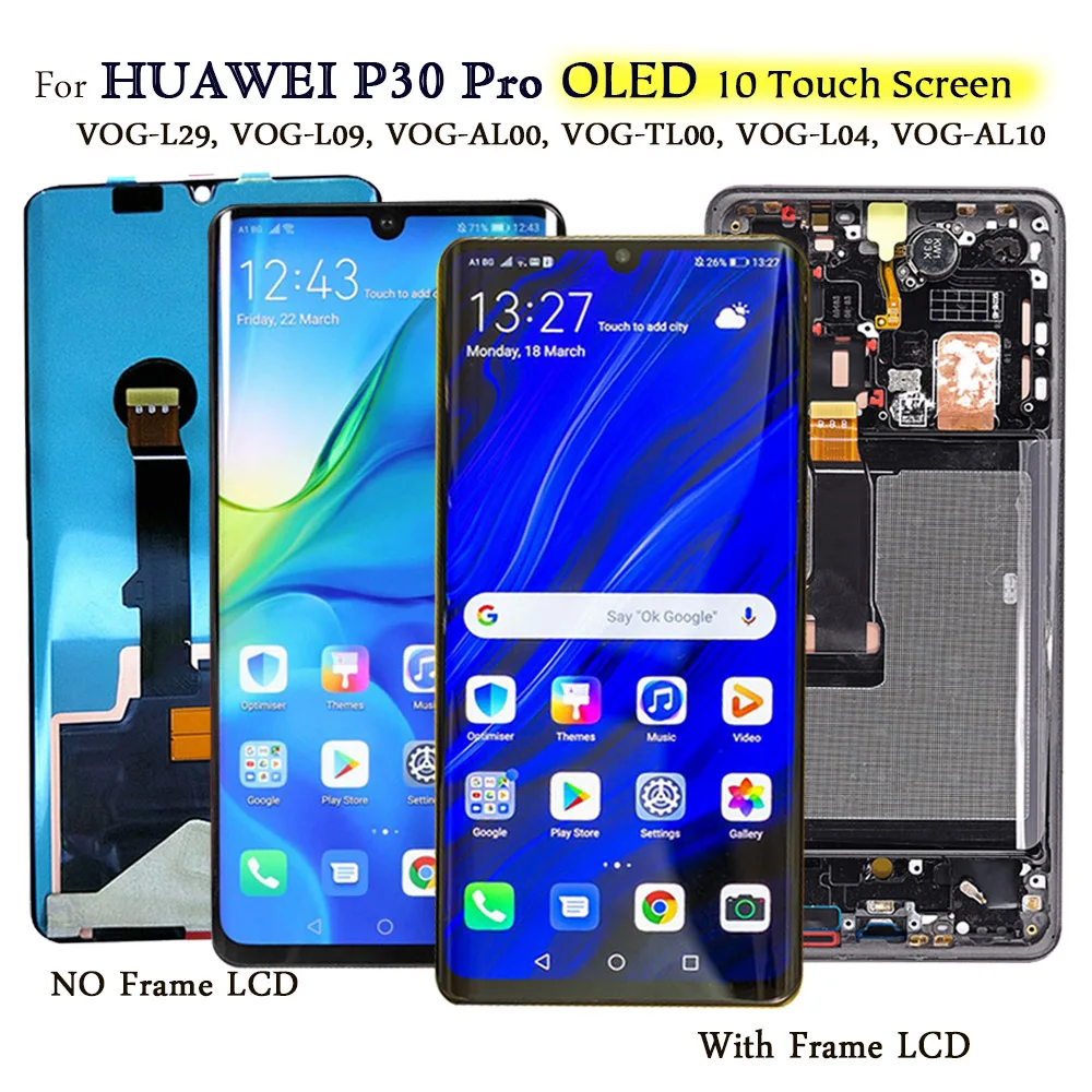 OLED дисплей для Huawei P30 Pro сенсорный экран 10 дюймов замена P 30 VOG L29/L09 ЖК с поддержкой
