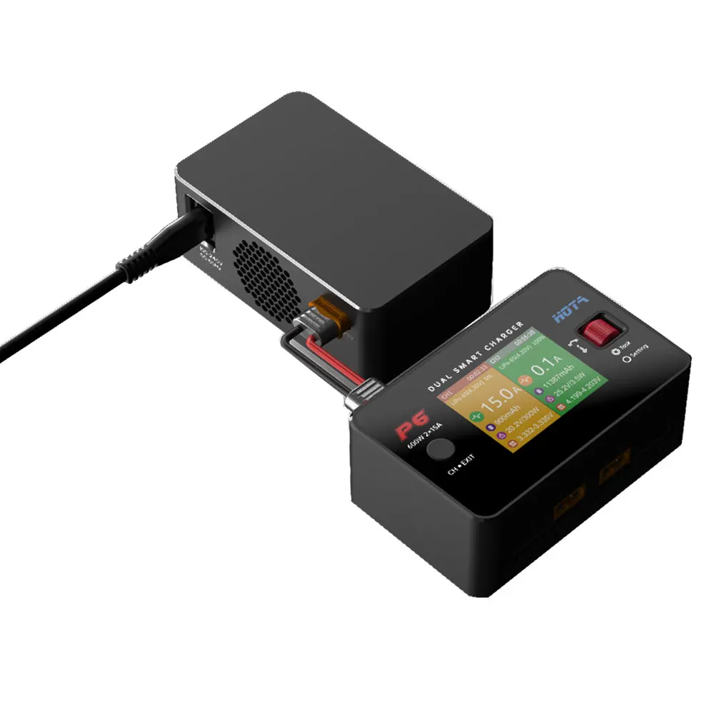 HOTA P6 двойное умное зарядное устройство AC240W DC 600W 15A F/ RC хобби Lipo LiIon NiMH батарея с Type-C