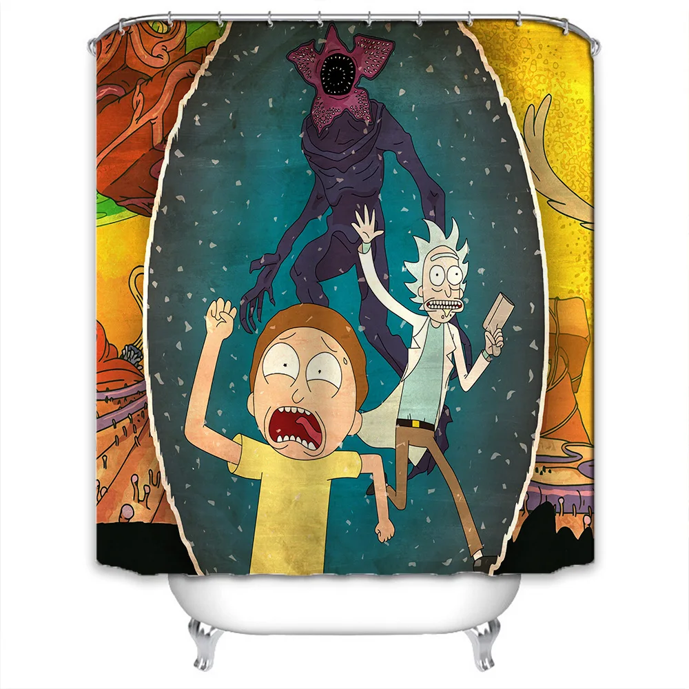 Мультяшная занавеска для душа s Rick And Morty занавеска для ванны водонепроницаемый из полиэстера странные вещи Demodog dart шторы в ванную комнату