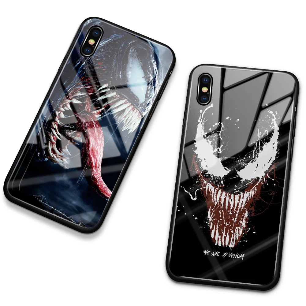 Стеклянный чехол-накладка для iPhone 7 Plus чехол Venom 6 6s 8 X XS Max XR 11 pro max SE2 | Мобильные