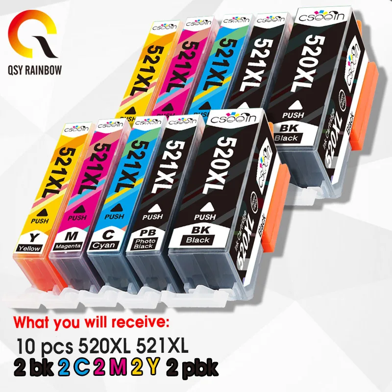 

Ink Cartridges PGI-520 CLI-521 Compatible for Canon PIXMA iP3600 4600 4700 MP 540 550 560 620 630 640 980 MX860 Printer new Chip