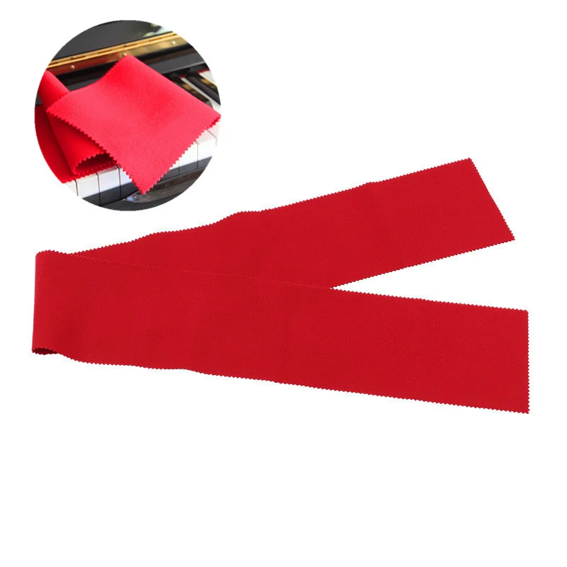 

1pc Red Piano Key Cover Keyboard Protective Flannel Dustpoof for All 88 Key Piano Foldable Storage Cloth Indoor Home Accessories