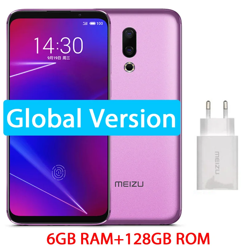 6G 128GB Purple Meizu 16, 4G, LTE, 6G, 64G, глобальная версия, мобильный телефон Snapdragon 710, четыре ядра, 6,0 дюймов, 2160x1080 P, полный экран, двойная камера заднего вида - Цвет: 6G 128GB Purple