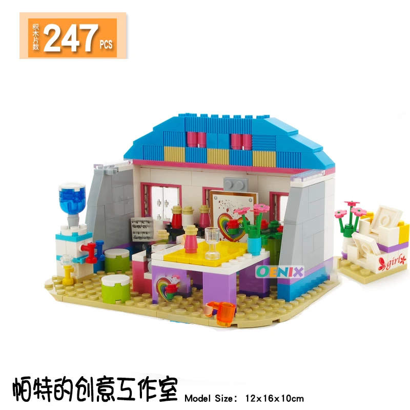 

Building Blocks Set Girl Creative studio Assembled Kits Indoor Flowers Teahouse Friends Gift DIY Educational Toys For Children