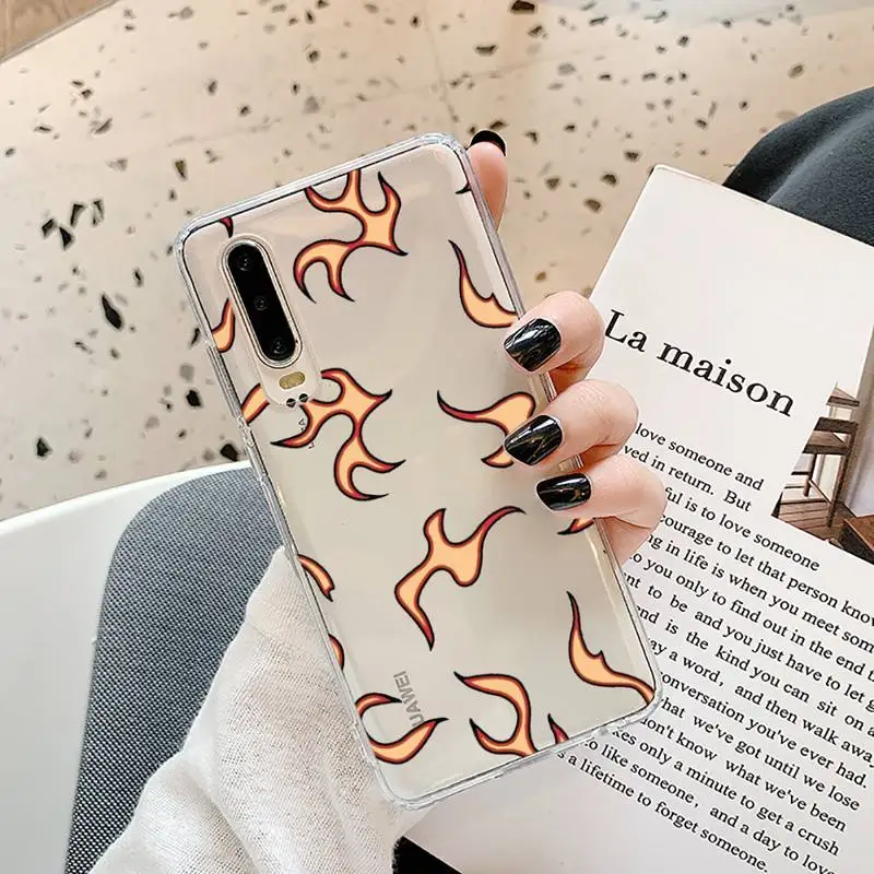 

Blue Flame Fire art color Phone Case Transparent for Samsung A71 S9 10 20 HUAWEI p30 40 honor 10i 8x xiaomi note 8 Pro 10t 11
