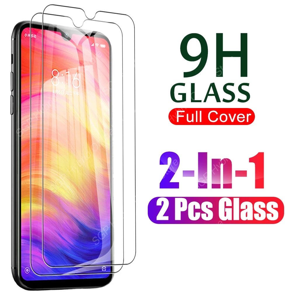 2 шт. защитное закаленное стекло для Xiaomi Redmi Note 7 Pro S 7Pro Note7 Защитная пленка экрана Red