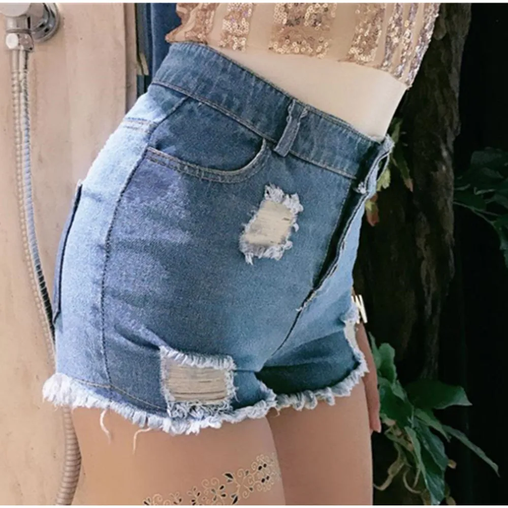 2022 Модные женские джинсовые шорты с высокой талией облегающие микро на молнии