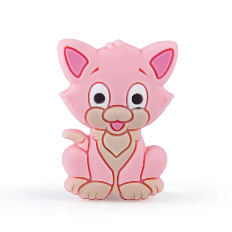 Pink Keep& Grow, 10 шт., мини-силиконовые бусины для кошек, без бисфенола, Детские Прорезыватели для зубов, бисерное ожерелье DIY, силиконовые детские товары, игрушки для прорезывания зубов - Цвет: Pink