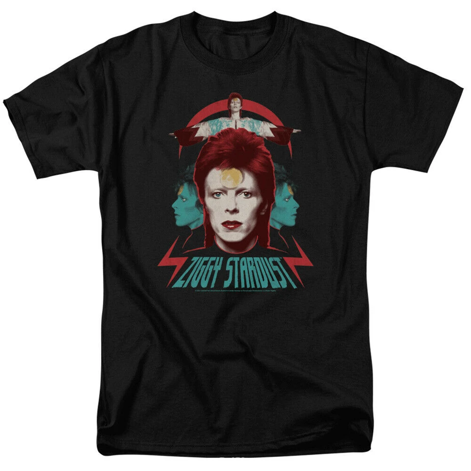 David Bowie Ziggy Heads футболка Лицензированная рок группа товар черные топы Футболка