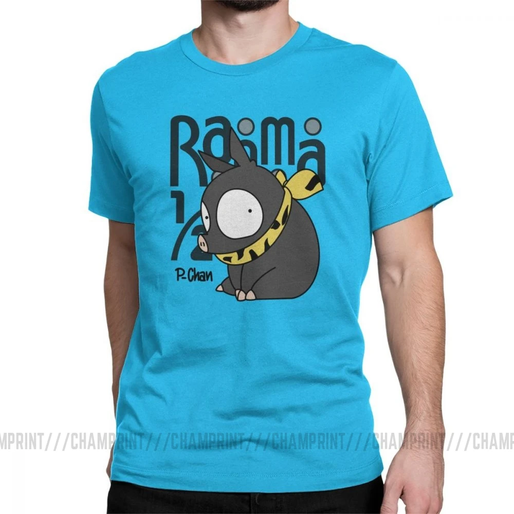 Men's P Chan Ranma 12 T Shirt Anime Akane P Chan Rumiko Martial Japanese Pig Cotton Short Sleeve Tees Birthday Present T-Shirt - Цвет: Королевский синий