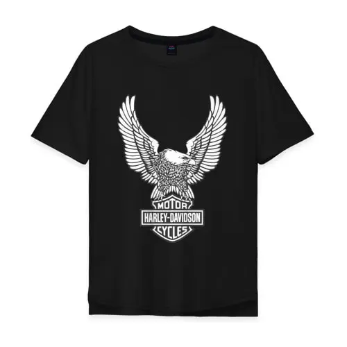Мужская футболка хлопок Oversize Harley Davidson | одежда
