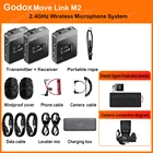 Микрофон Godox MoveLink M2 M1, 2,5 ГГц, передатчик, приемник, беспроводной петличный микрофон для iPhone, телефона, DSLR камеры vs Comica SYNCO