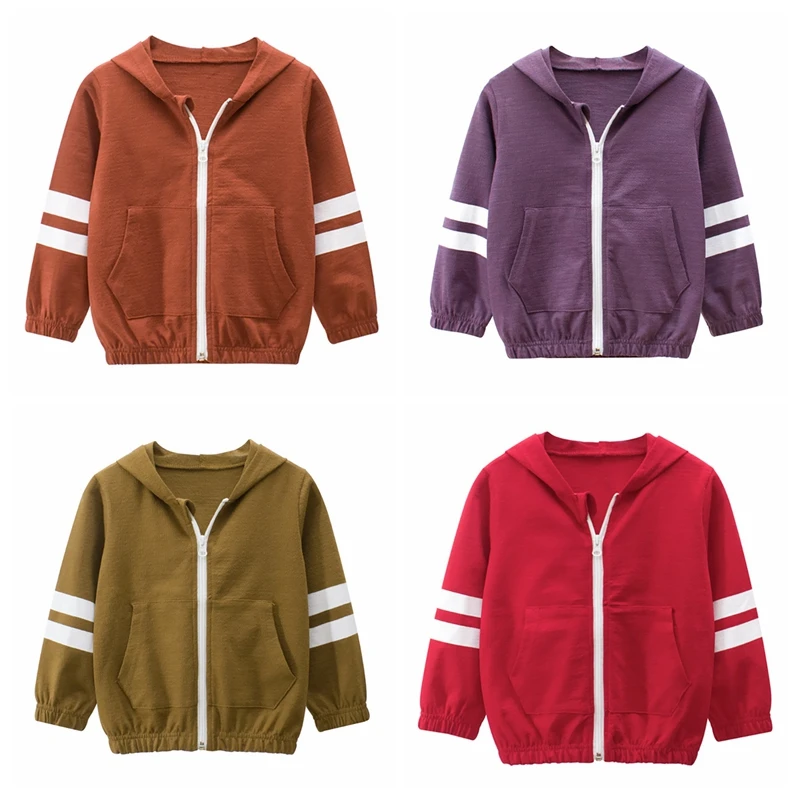 

Girls Boys Long Sleeve Clothing Kids Spring Autumn Sport Outwear Coat Zipper Casual Children Hooded Clothes For 1-9 Years