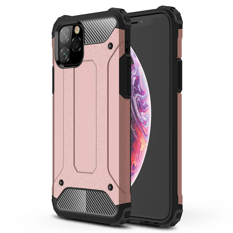 100 шт Гибридный Жесткий ПК Мягкий ТПУ силиконовый чехол для iPhone 11 Pro Max XS XR X 8 7 6 6S Plus Броня двухслойный Противоударный задняя крышка
