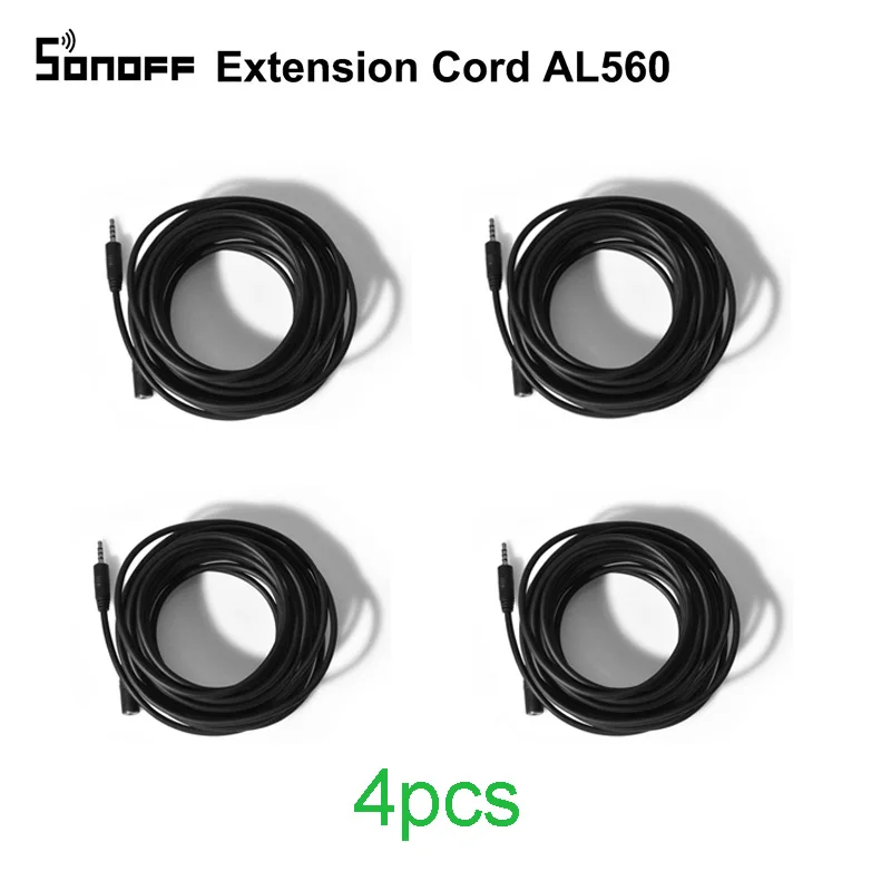 Удлинитель SONOFF AL560, совместимый с Si7021/AM2301/DS18B20 5 м Удлинительный кабель максимальная длина 60 м, официальная Гарантированная точность - Комплект: 4 pcs
