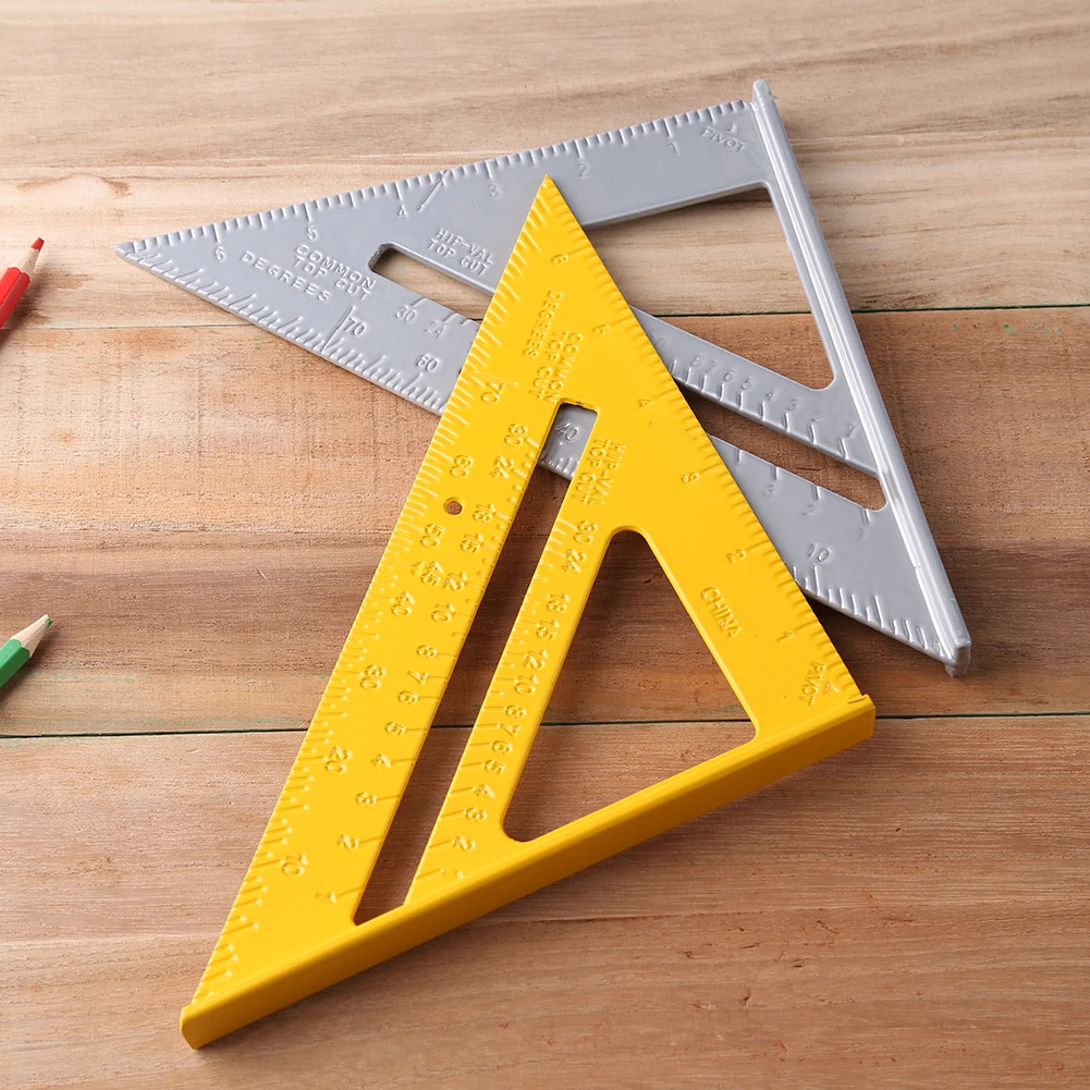 

7 inch Wood Measure Ruler Profile Marking Tool Aluminum Triangle Ruler Angle Protractor Speed Square Measuring Ruler