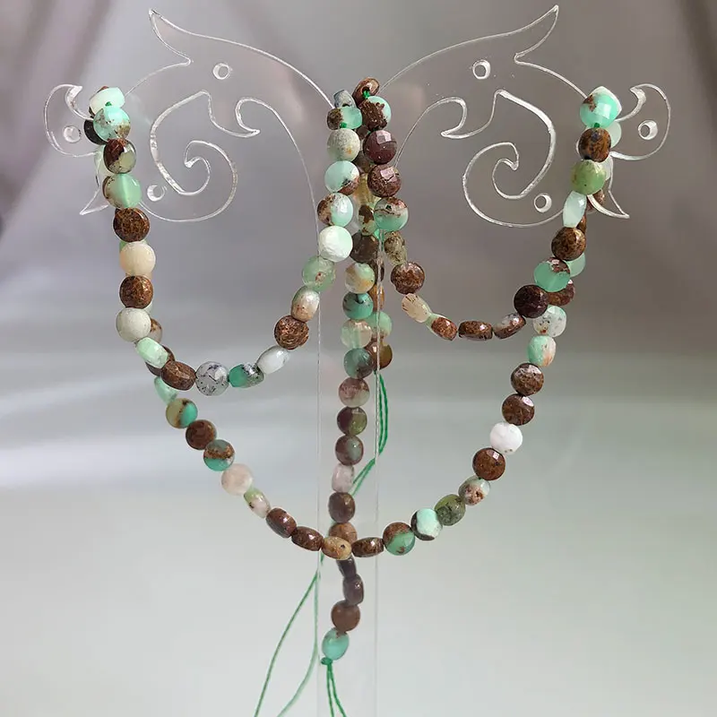 Бусины из натурального зеленого опала 4 мм 15 дюймов граненая монета свободные