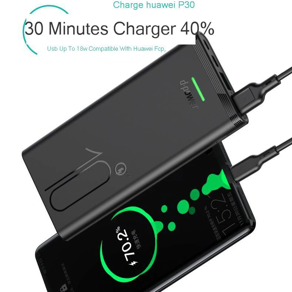 Портативное зарядное устройство Vogek 18 вт USB Type C PD для iPhone 11 Pro Max Huawei Samsung 10000 мач
