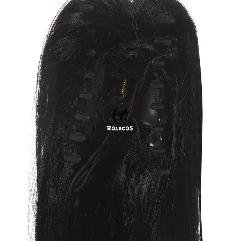 

ROLECOS Game Valorant Sage Cosplay Wig Sage Cosplay Hair 80cm Black Headwear Women Cosplay Synthetic Long Hair Straight Hair