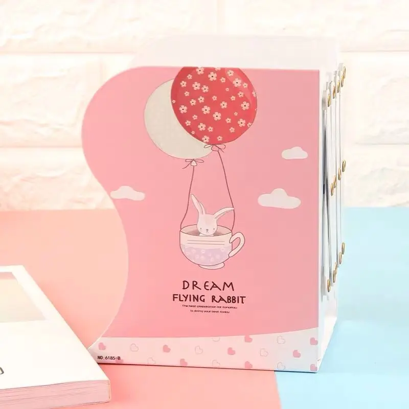 dream rabbit pink 1 шт. кавайный металлический Настольный держатель для книг с единорогом, выдвижная Подставка для книг, органайзер для студентов, для офиса, школы, дома, книжная полка, канцелярские принадлежности - Цвет: dream rabbit pink