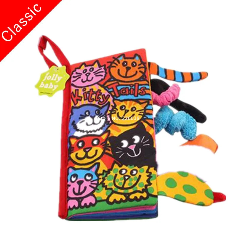 SZ04 Kity Tails Детские игрушки, детские книги для раннего развития, тканевые книги для детей, Обучающие Развивающие книги, хвосты животных, динозавры SZ04 - Цвет: SZ04 Kity Tails