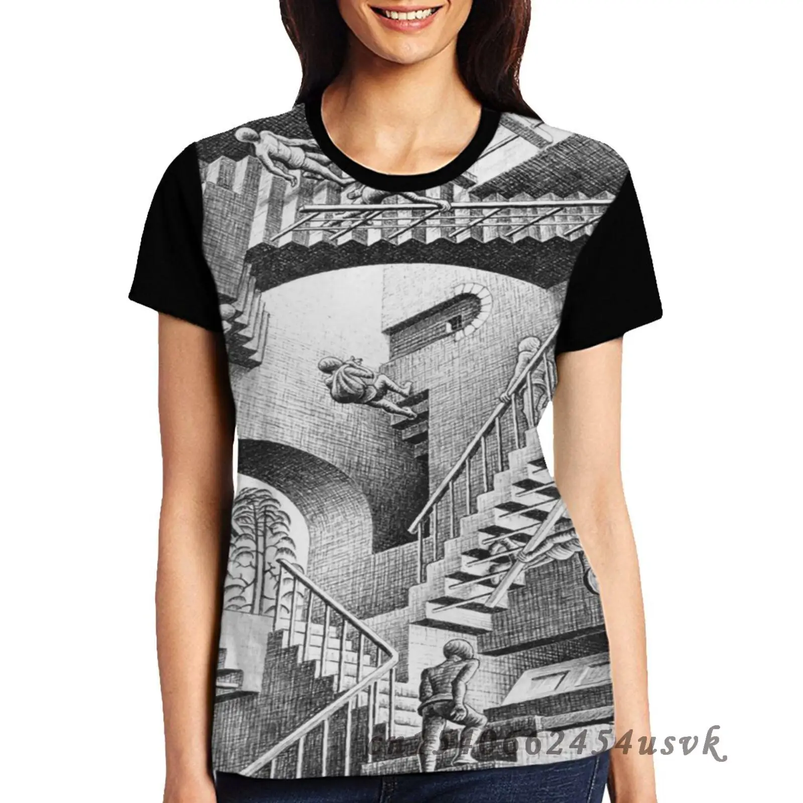 Забавная семейная Одинаковая одежда мужская футболка с изображением лестницы со