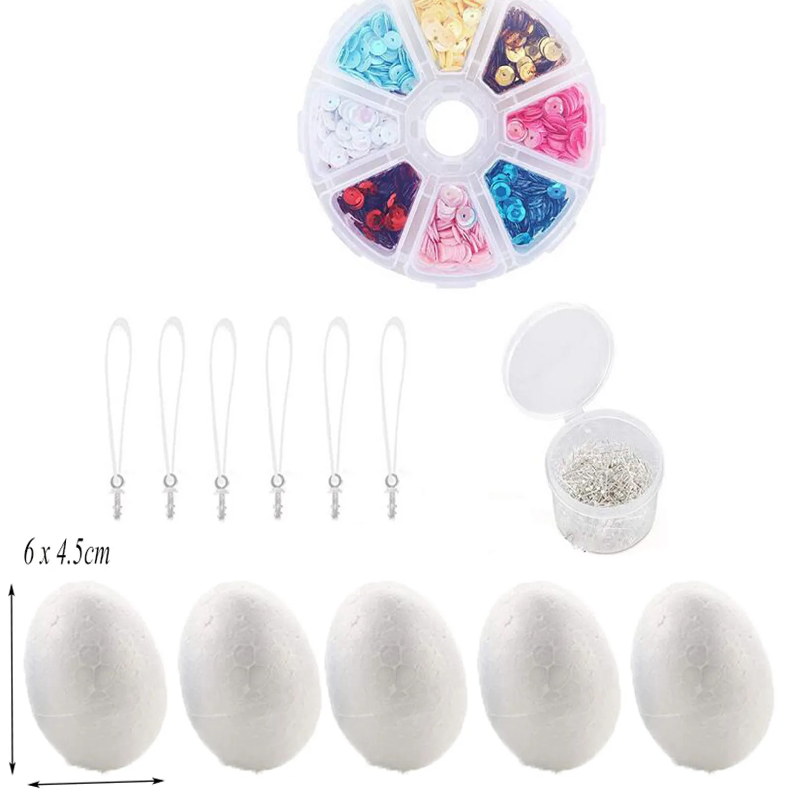 

Diy Sequins Easter Eggs Handmade Decorating Sequins Easter Eggs Hanging Egg Decoration Family Activity Party Toy For Boys Girls