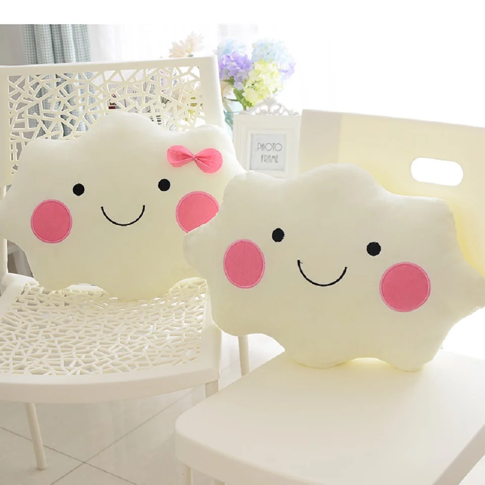 Распродажа, креативные персонажи из мультфильмов Kawaii, смайлик, бант, облако, хлопок, мягкая задняя подушка, подушка для сидения, плюшевая игрушка, Подушка для спины KZ12